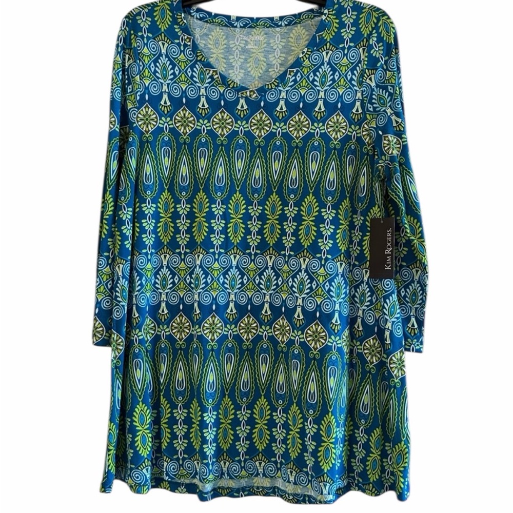 Kim Rogers Women’s 3/4 Sleeve Swing Blouse - New W/Tags - Size Large